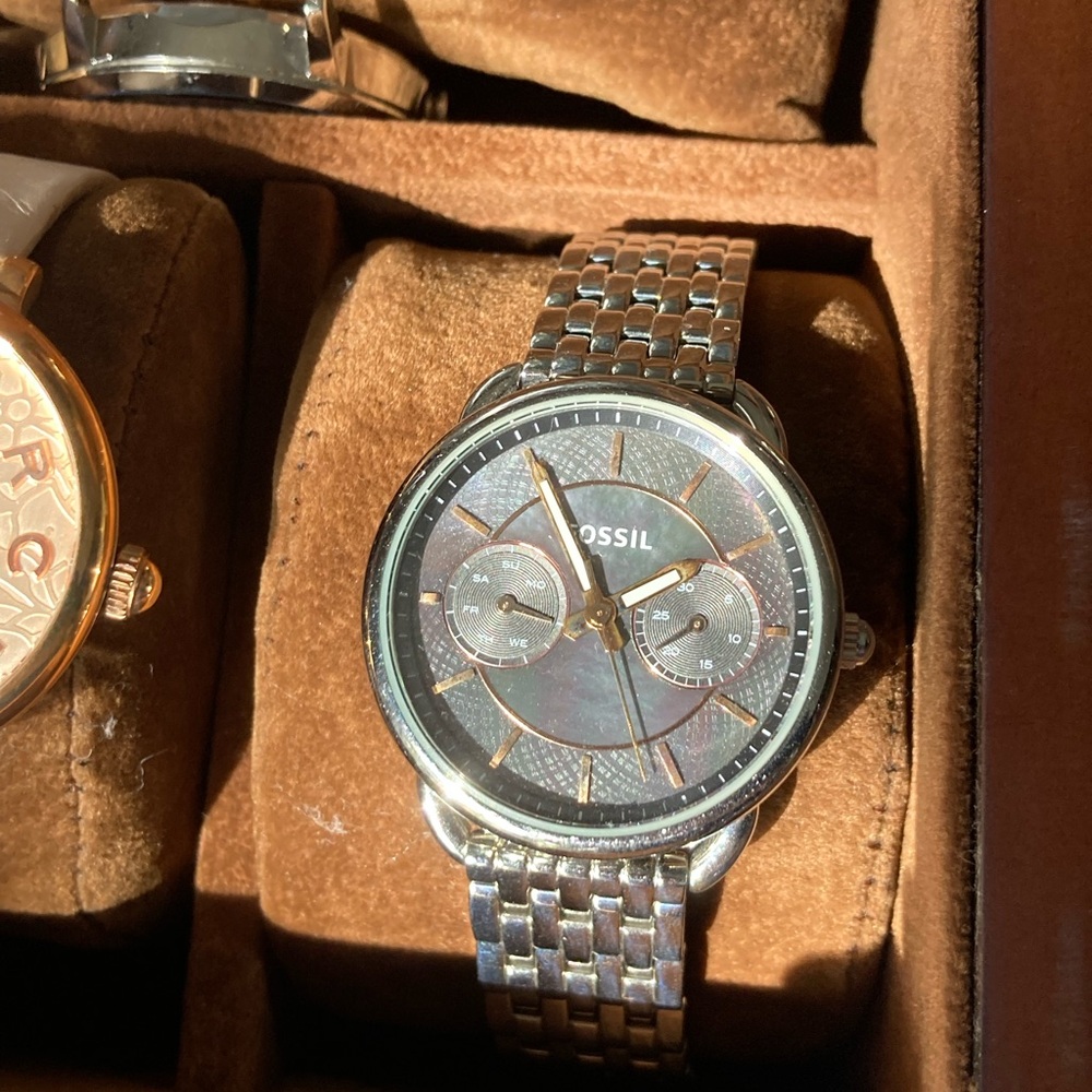 Fossil Silver and Gray Watch with Chronograph